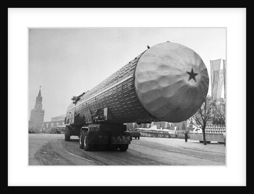 Large Missile Being Transported During Parade by Anonymous