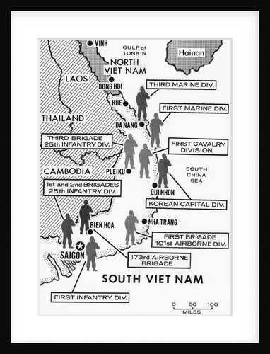 Map Showing Divisions in the Vietnam War by Anonymous