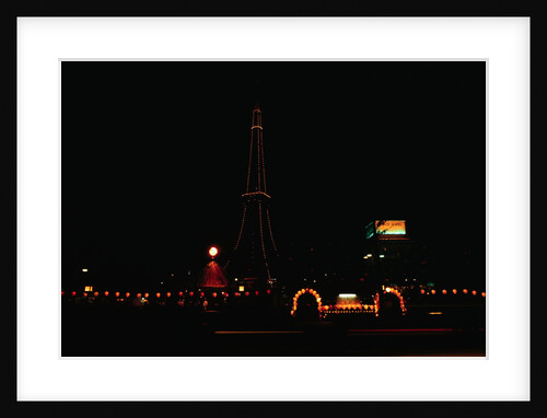 Night View of Tokyo Tower Located in Center of City by Anonymous