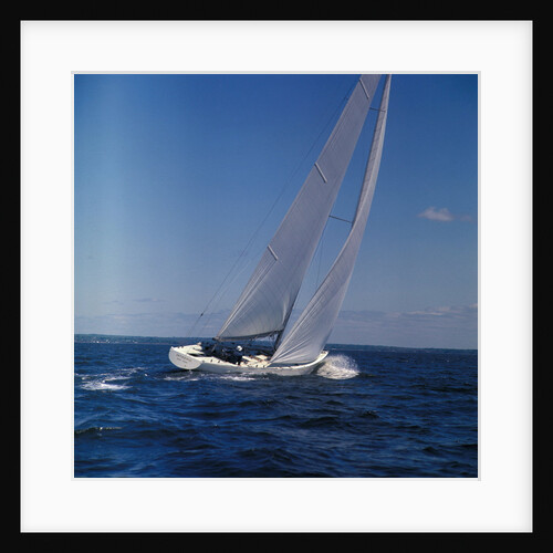 Windblown Sails of Yacht on Open Sea by Anonymous