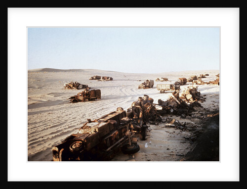 Wrecked Military Transports in the Desert by Anonymous