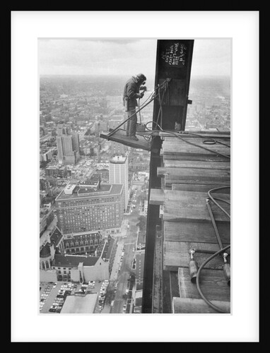 Workman Welding Steel Beams by Anonymous