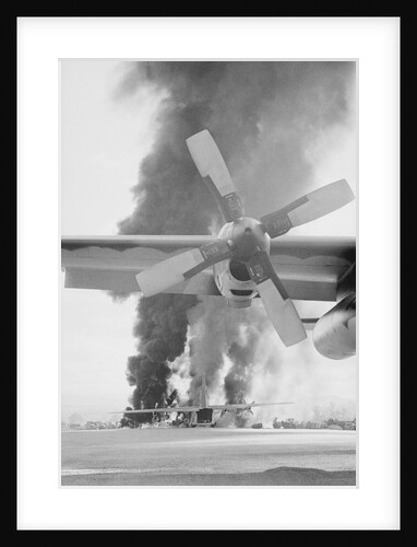 Flames and Smoke Rising from C-130s by Anonymous