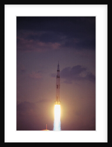 View of Saturn V Rocket Blasting Off by Anonymous
