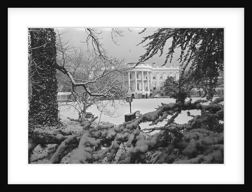 White House Lawn Covered in Snow by Anonymous