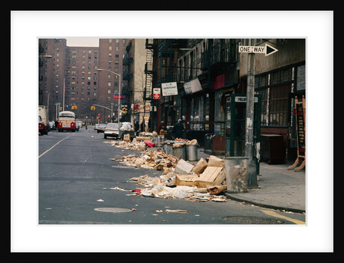Piles of Garbage Lying on the Street Curb by Anonymous