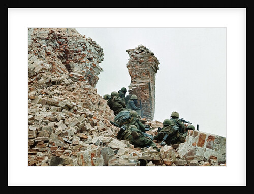 Marines Climbing Ruins by Anonymous