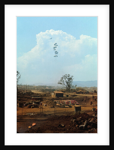 Supplies for U.S. Marine Forces Being Air-Dropped. by Anonymous