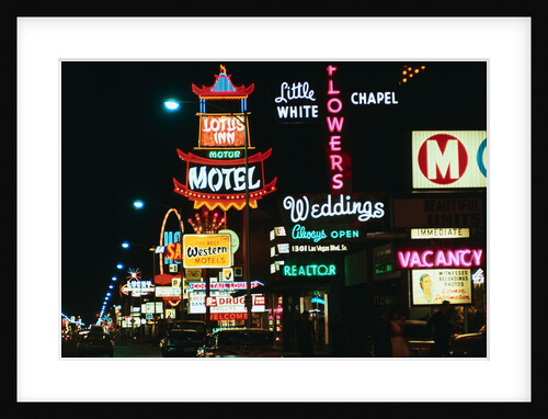 View of Neon Signs on Las Vegas Street by Anonymous