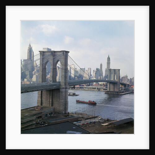 Brooklyn Bridge with Lower Manhattan Skyline by Anonymous