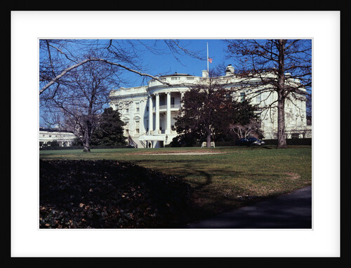 Flag Flying at Half-Staff Outside White House by Anonymous