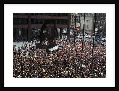View of Demonstrators at Civic Center by Anonymous