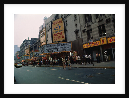 Theater Marquees on a Street by Anonymous