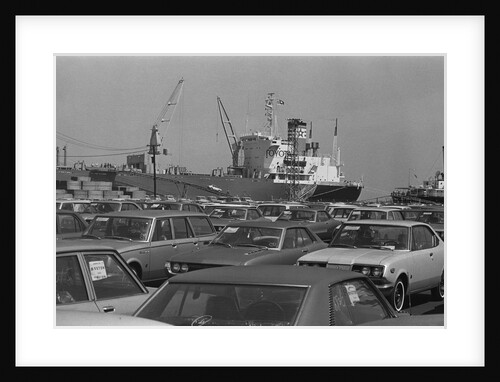 View of Toyotas Being Unloaded at Terminal by Anonymous