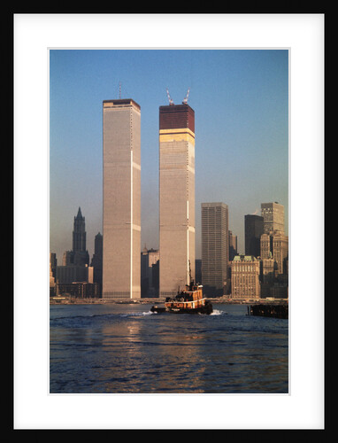 Twin Towers During Construction by Anonymous
