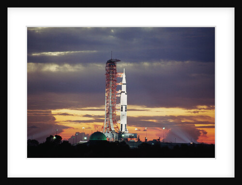 Apollo 17 and Launch Pad with Sunrise by Anonymous