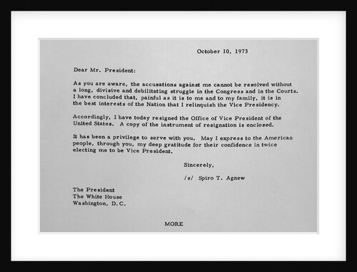 Letter from Spiro Agnew to Richard Nixon by Anonymous