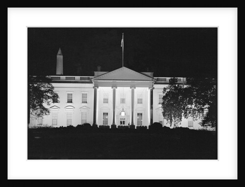 View of a Dimmed White House Building by Anonymous