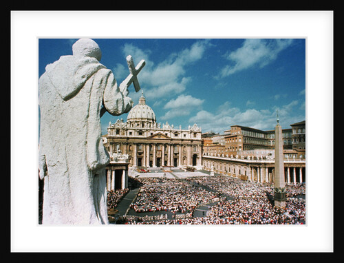 Statue Overlooking St. Peters Square by Anonymous