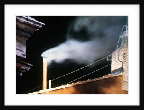 Chimney Emitting White Smoke Announcing Pope's Election by Anonymous