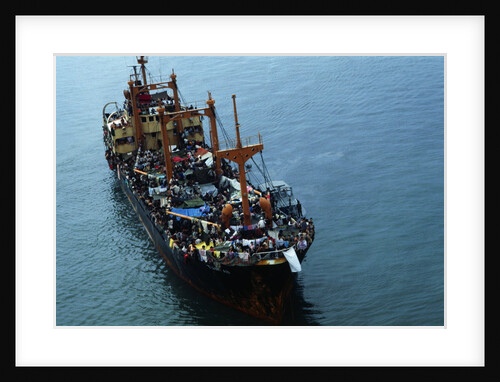 Refugees Aboard a Ship by Anonymous