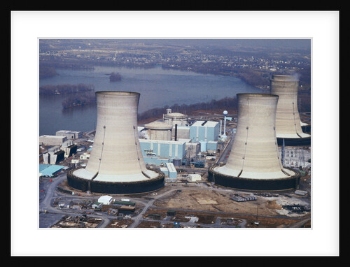 Aerial View of Three Mile Island Cooling Towers by Anonymous