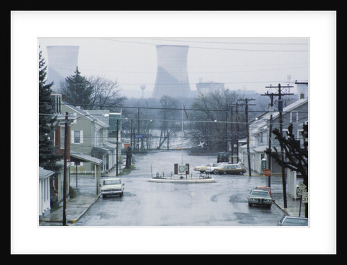Street with Nuclear Cooling Towers in Background by Anonymous