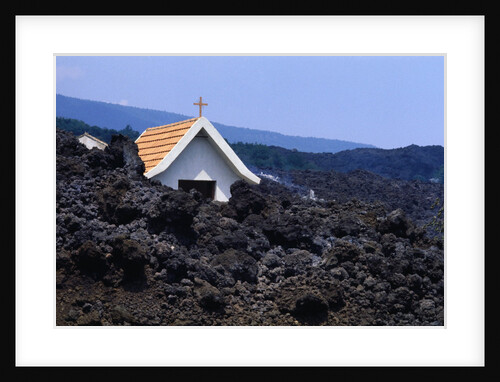Lava Flow Burying Chapel by Anonymous