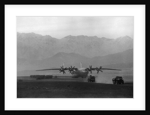 Russian Military Transport Plane on Runway by Anonymous
