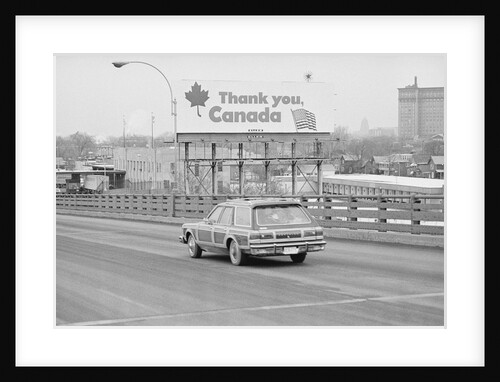 Large Sign from America to Canada Alongside Highway by Anonymous