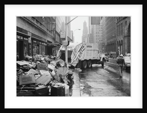 Sanitation Trucks Collecting Garbage by Anonymous