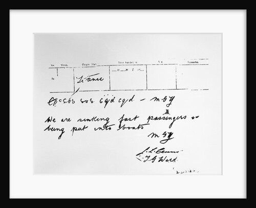 Radio Message From the S.S. Titanic by Anonymous