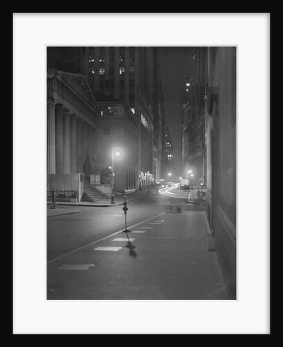 View of Wall Street Offices Working at Night by Anonymous