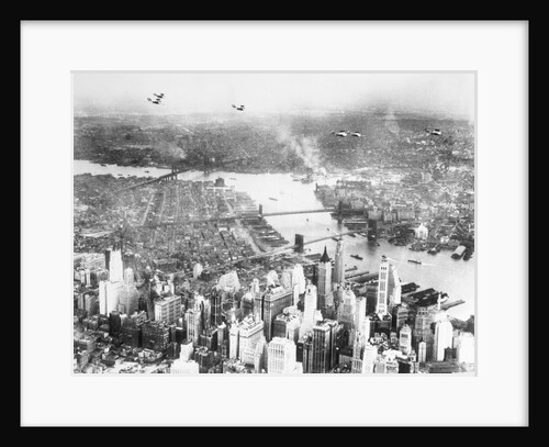 Aerial View Planes and Lower New York City by Anonymous