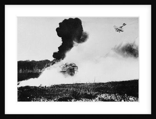 Smoke Surrounding English Tank During Warfare by Anonymous