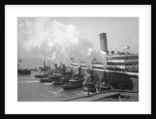Large Ship with Smaller Boats Alongside by Anonymous