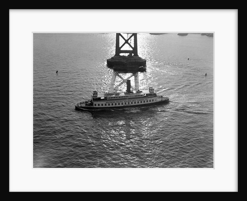 Ferryboat Sailing Past a Pier Tower by Anonymous