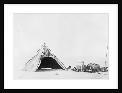 View of Secluded Tent in Antarctica in The Snow by Anonymous