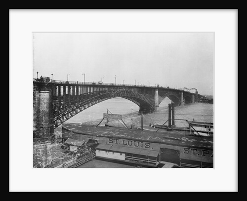 Ship Near Dock Under St. Louis Bridge by Anonymous