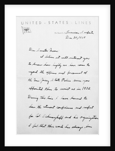 Page One of Letter from Charles Lindbergh by Anonymous