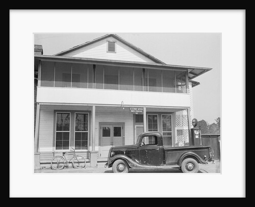 US Post Office with Automobile in Front by Anonymous