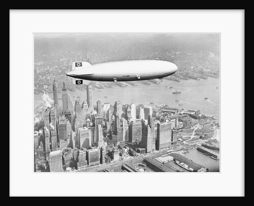 Hindenburg Flying over Lower Manhattan by Anonymous