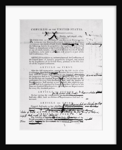 Page One of Bill of Rights by Anonymous