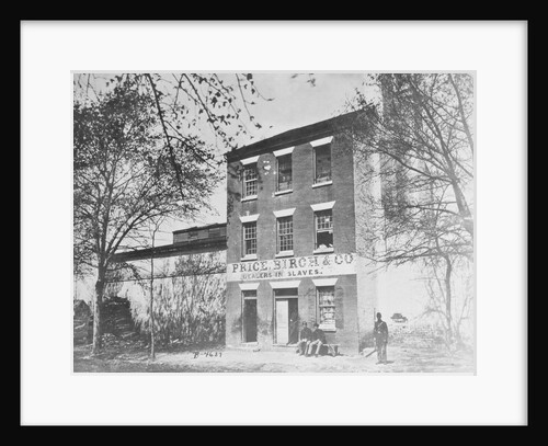 Men Outside Exterior of Civil War Slave Holding Station by Anonymous
