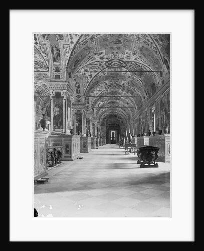 Decorative Arches and Ceiling View Inside Vatican Library by Anonymous