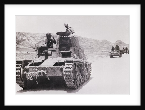 Italian Tanks Traveling over Somaliland Terrain by Anonymous