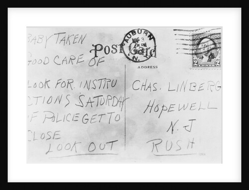 Postcard Evidence in Lindbergh Trial by Anonymous