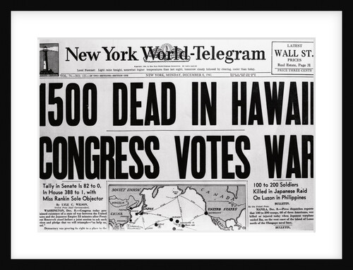 New York World telegram on War Fatalities in Hawaii by Anonymous