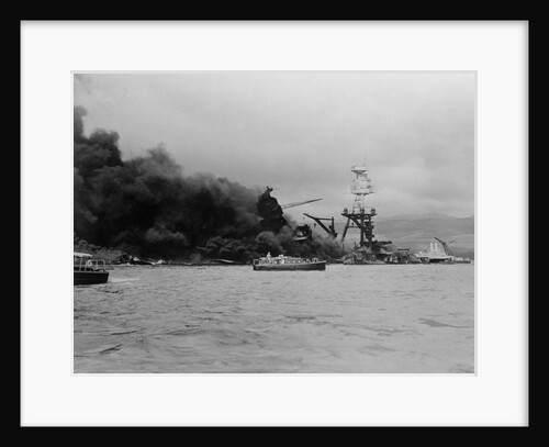 U.S.S. Arizona Burning by Anonymous