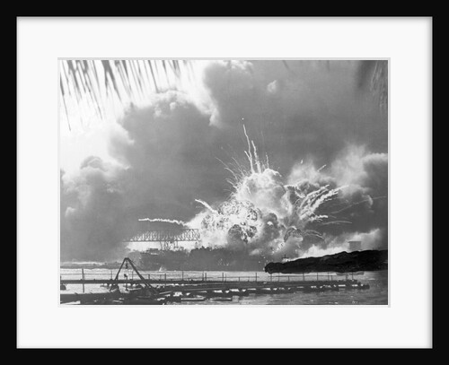 USS Shaw Exploding at Pearl Harbor by Anonymous